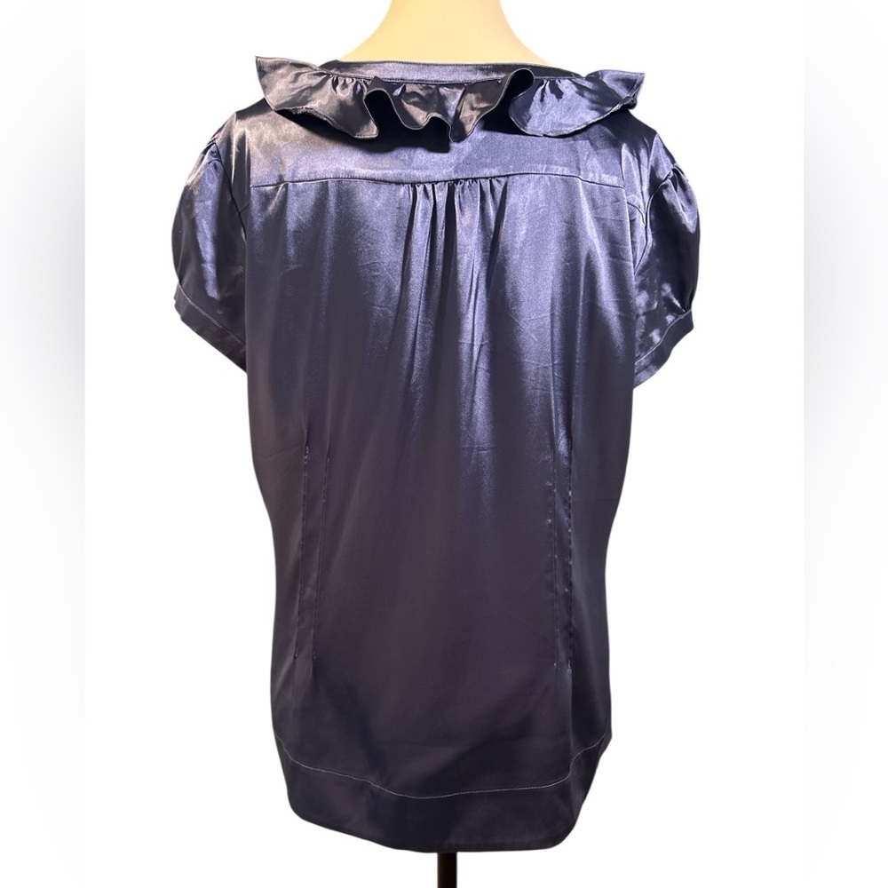 Madison Studio Blue Ruffled Cap Sleeve Blouse - Picture 6 of 8